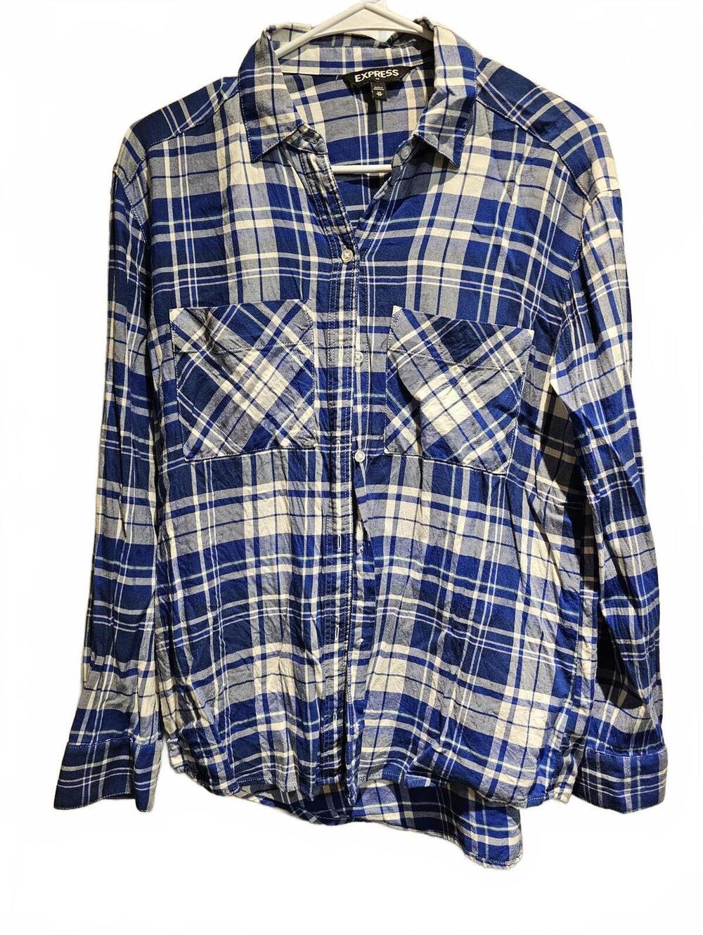 Express Plaid long sleeve button up size xs